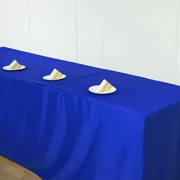 1 Pc 8 Feet Fitted Open Back Rectangular 3 96" x 30" (Rectangular) Royal Blue