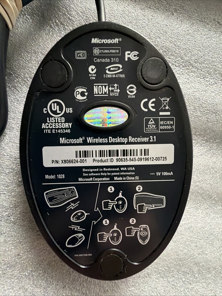 Microsoft Wireless Laser Keyboard 5000 & Optical Mouse Ergonomic with Receiver