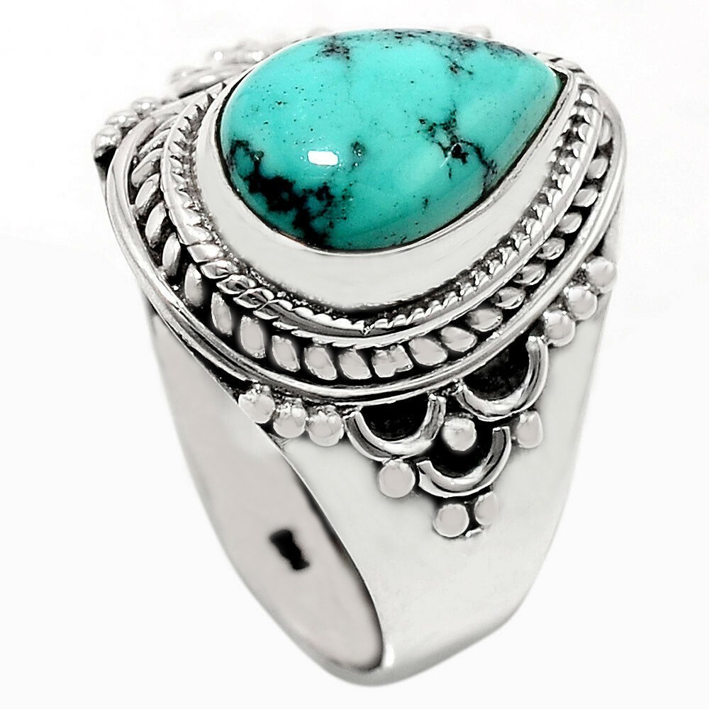 Turquoise 925 Sterling Silver Ring - Size 7.5