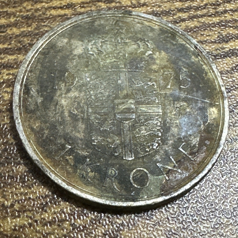 1 Krone Denmark 1975 KM862.1 circulated