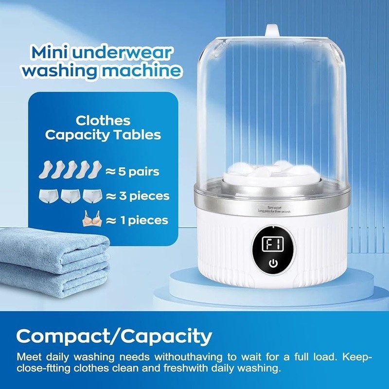 Mini Portable Washer Delicates USB Powered Compact Travel Laundry Machine