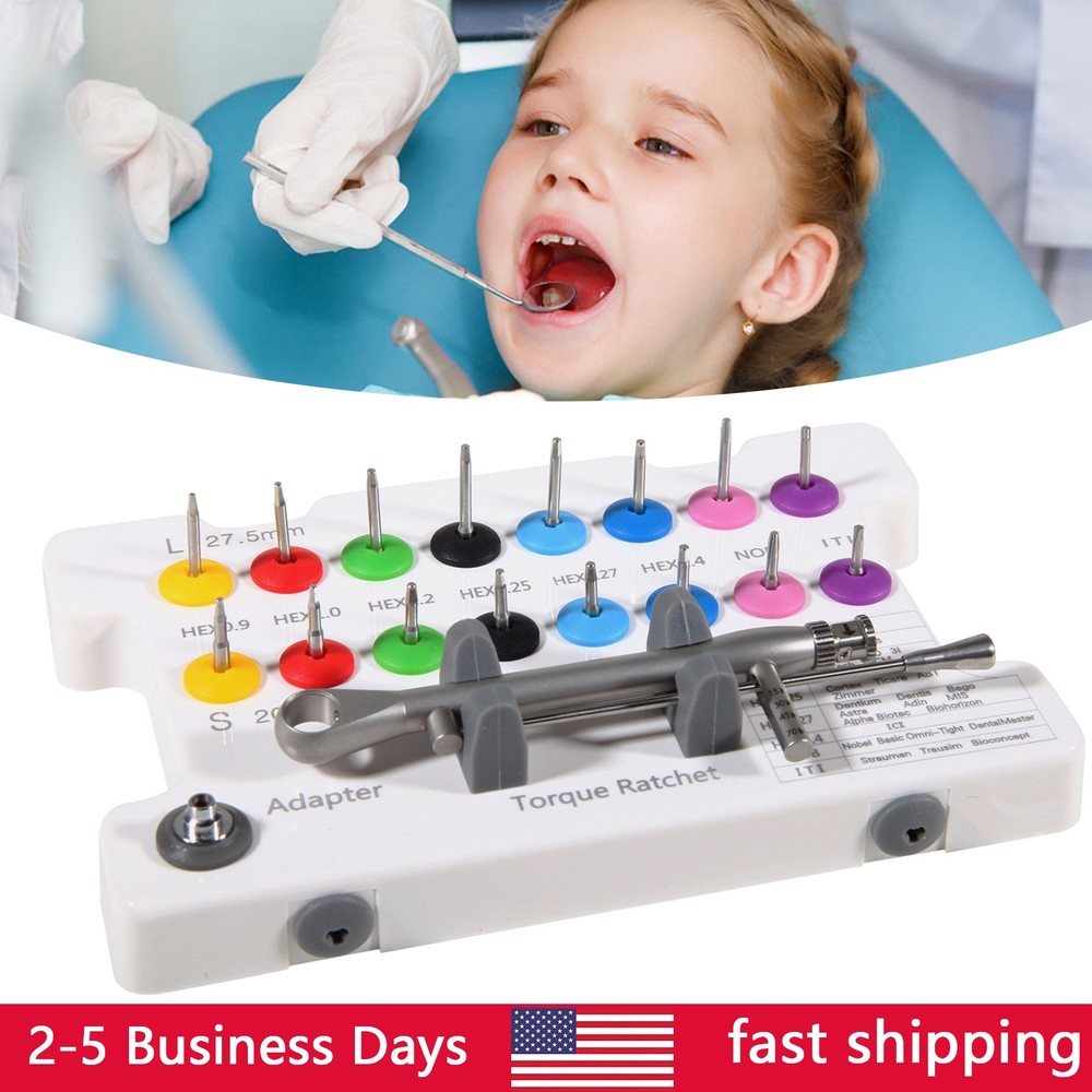 Universal Implant Prosthetic Kit Screwdrivers Hex Dirvers Torque Wrench Adapter
