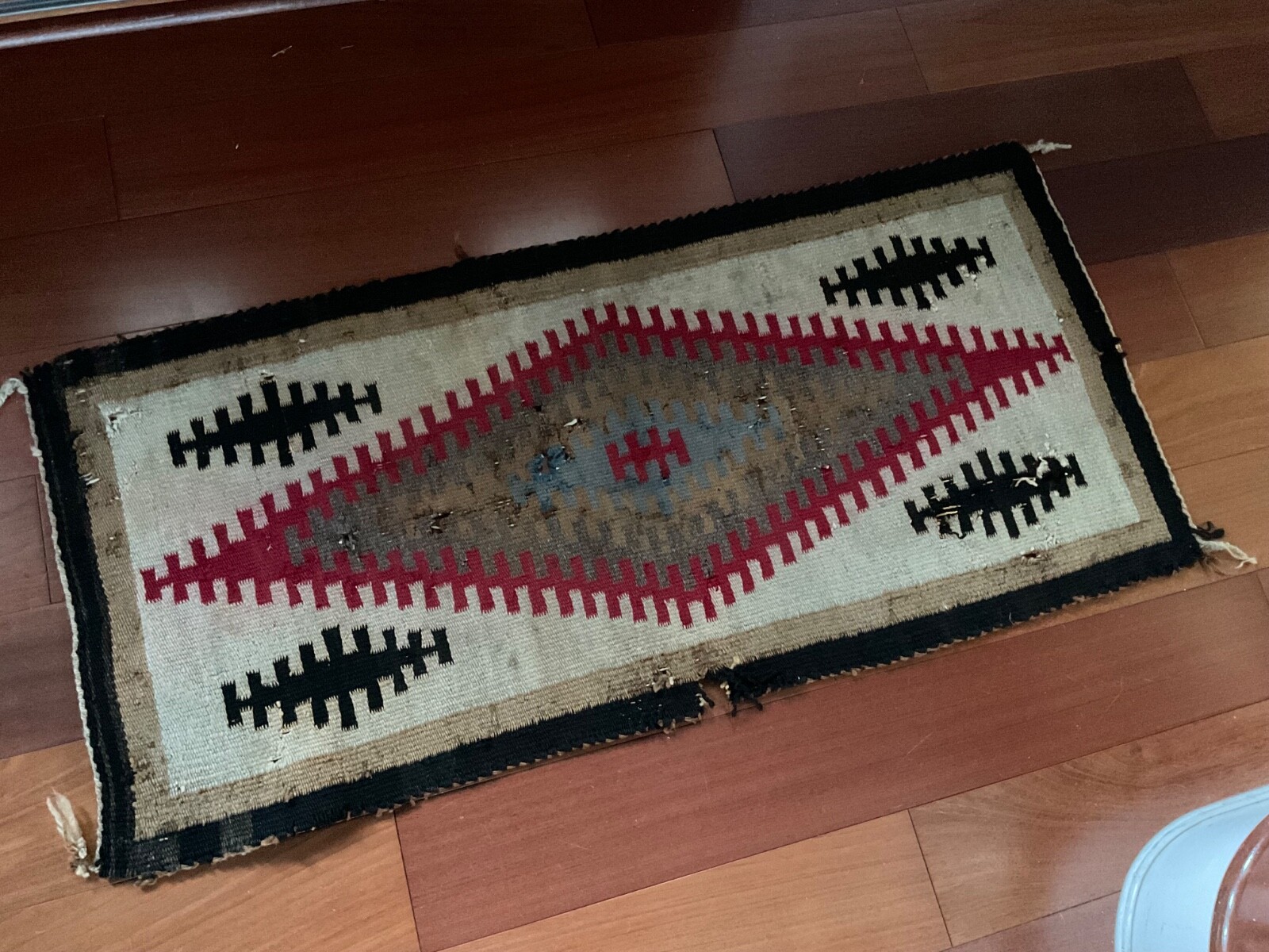 Old NAVAJO RUG Antique Vintage Rug Indian Native American  Used needs repair