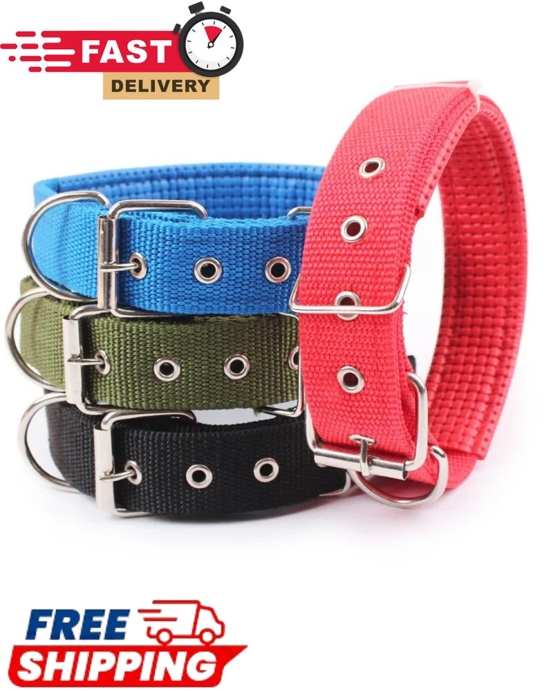 Adjustable Nylon Dog Collar for Small Medium Large Dogs Stylish Solid Pet Collar