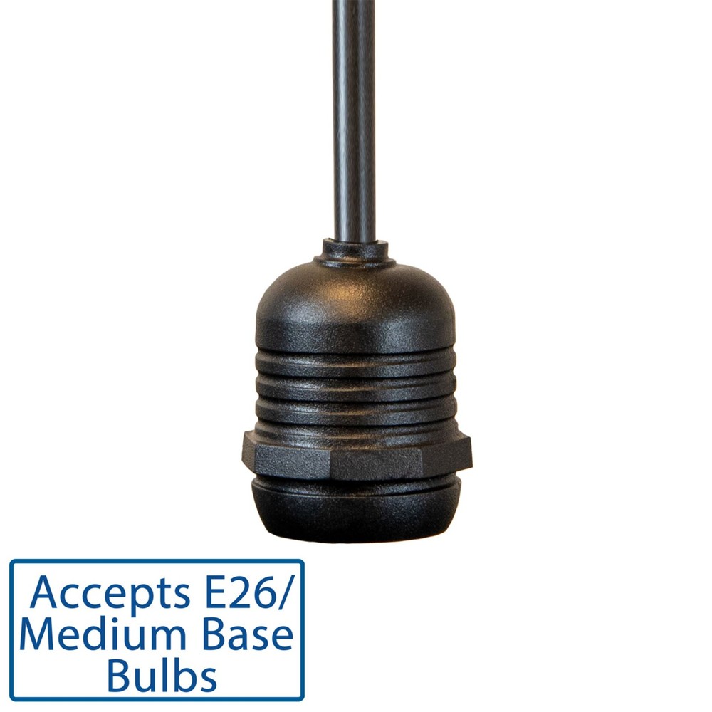Novelty Lights E26 Medium Base Socket Extender, Black Wire