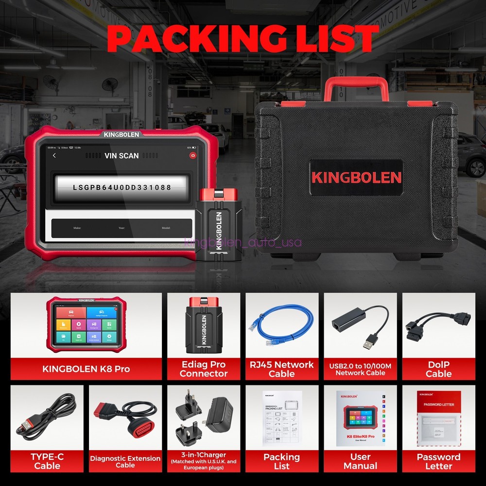 KINGBOLEN K8 PRO Car Diagnostic Tool All System Bidirectional Scanner ECU Coding