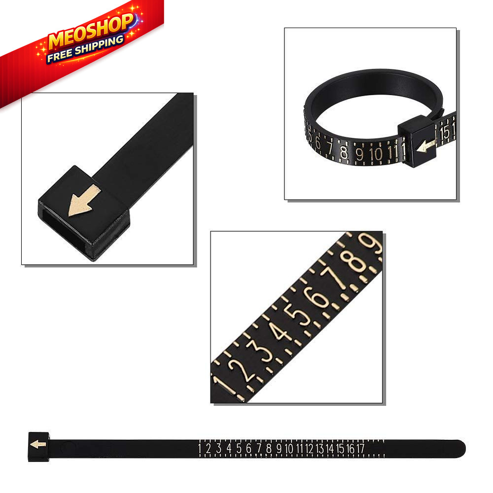 Accmor Ring Sizer Measuring Tool Set, Black Mandrel, Guage, Blet