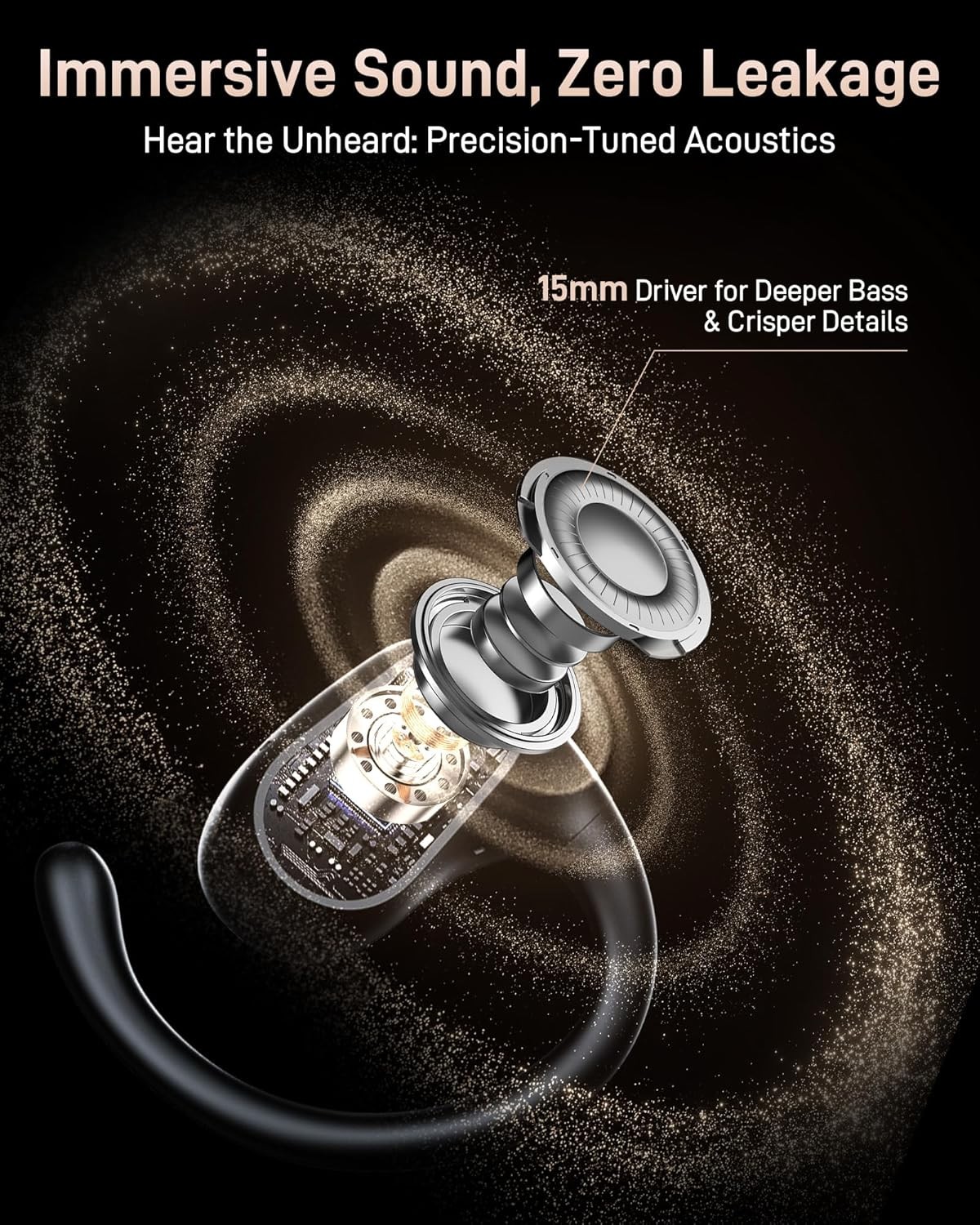 Voistek Wireless Open Ear Headphone Bluetooth 3D Sound Ear Hook TWS Earbuds