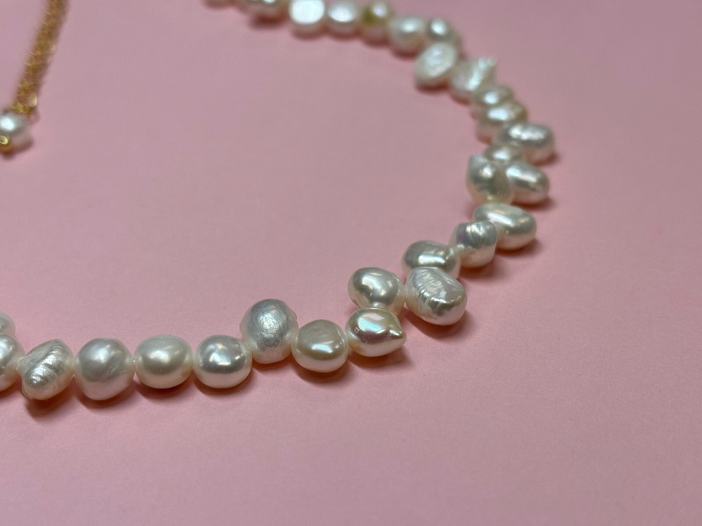 Natural Pearl Link Necklace