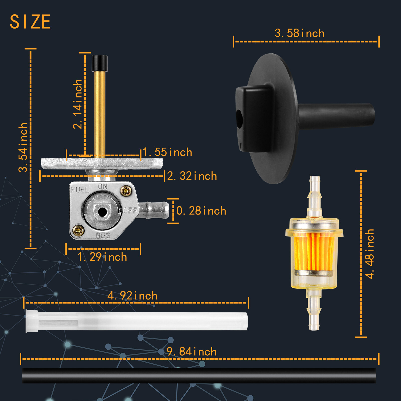 Fuel Valve Petcock & Lever Screw For Honda TRX500FA 01-14 Foreman Rubicon 500