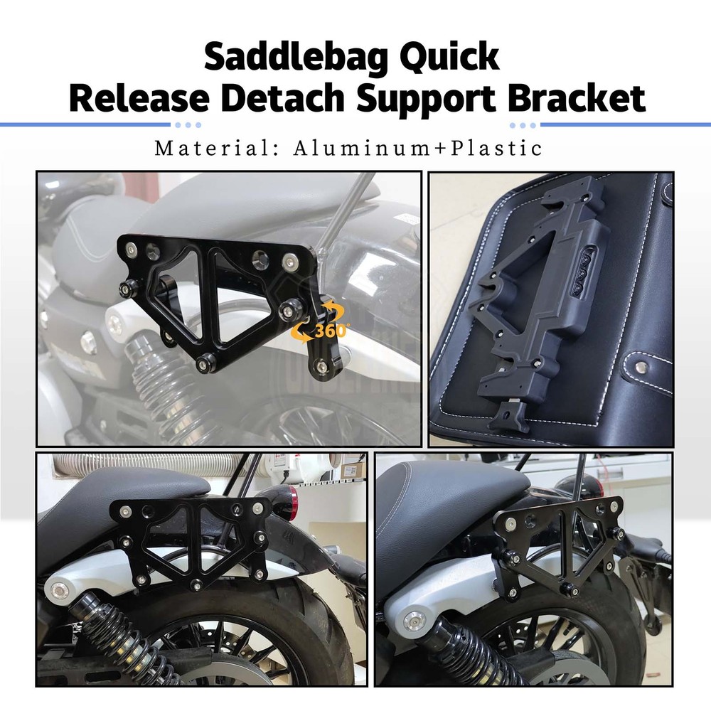 Motorcycle SaddleBag Brackets Quick Release Lockable Mounting System Universal