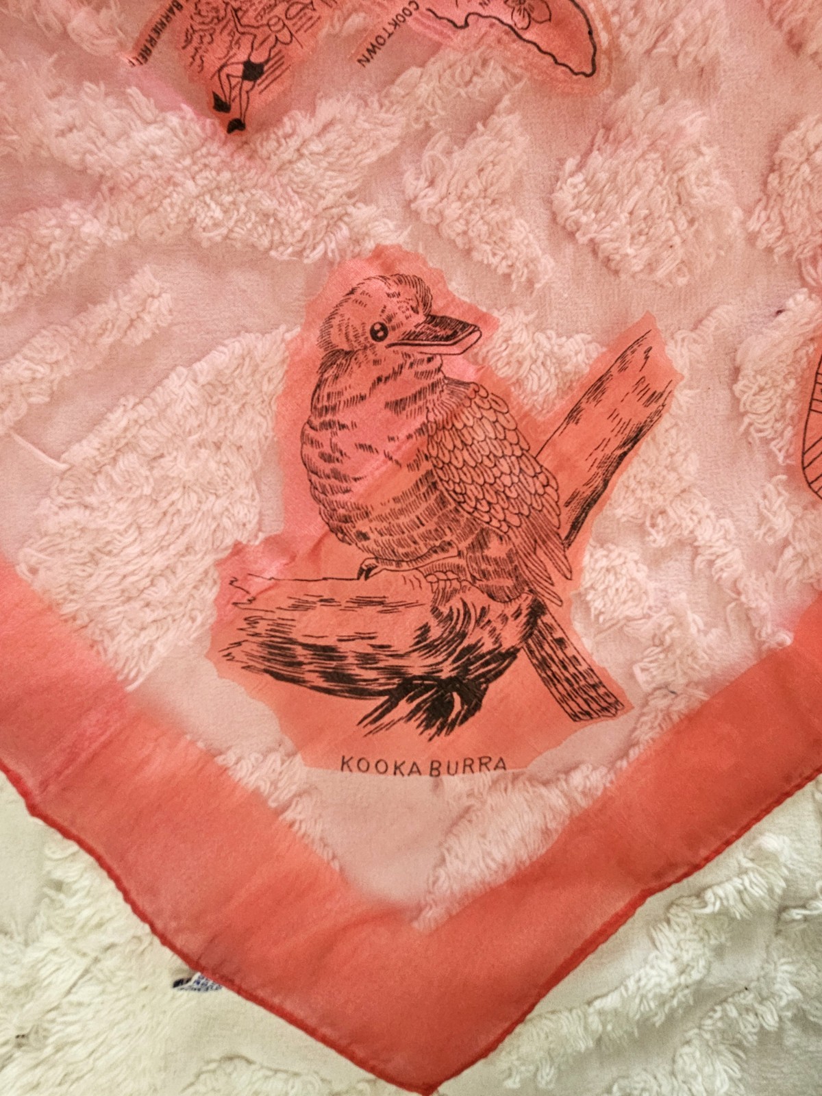 Vintage Citer Australia Souvenir Map w/ Sites & Animals Made In Japan 29 x 28