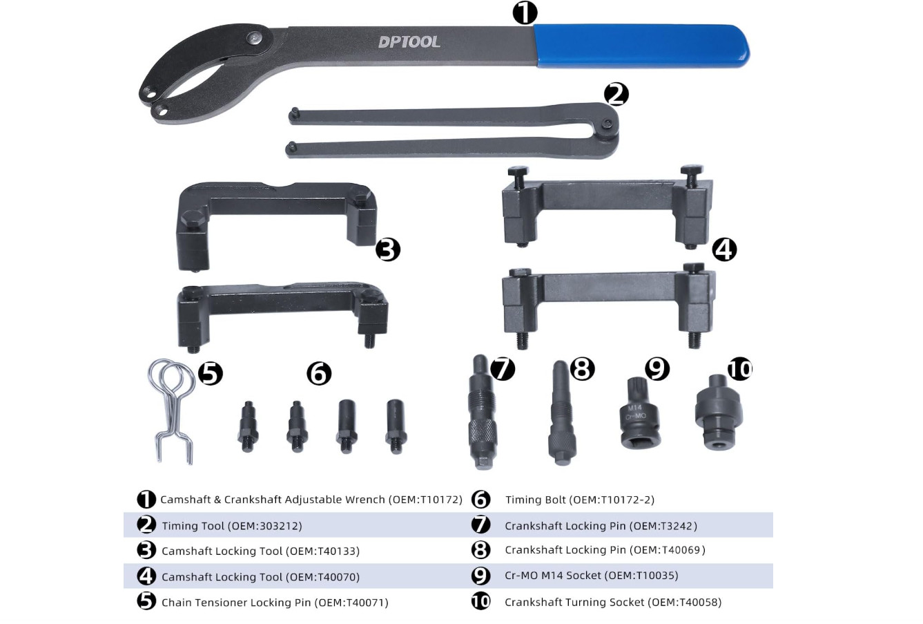 Timing Tool Kit Replacement for Audi VW 2.0 2.4 2.8 3.0T 3.2 4.2 5.2 16PC KIT