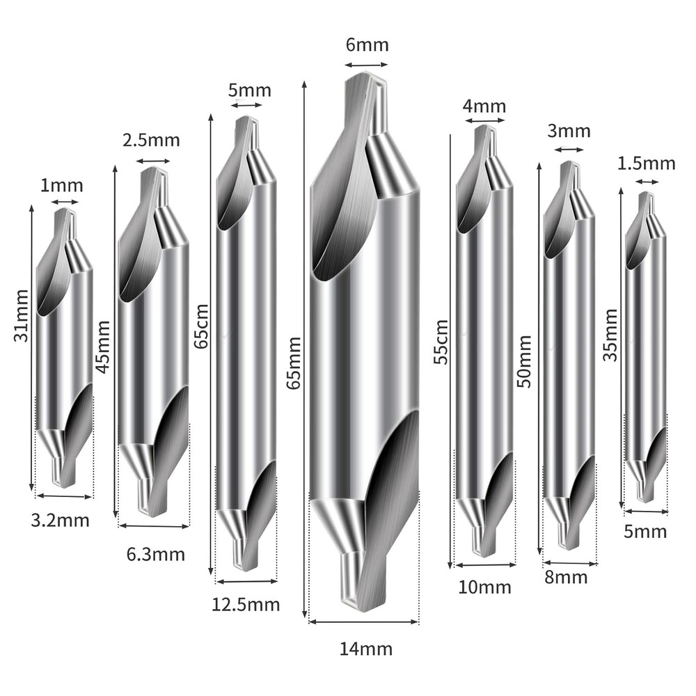 Aleric Center Drill Bits Set - High Speed Steel Kit...