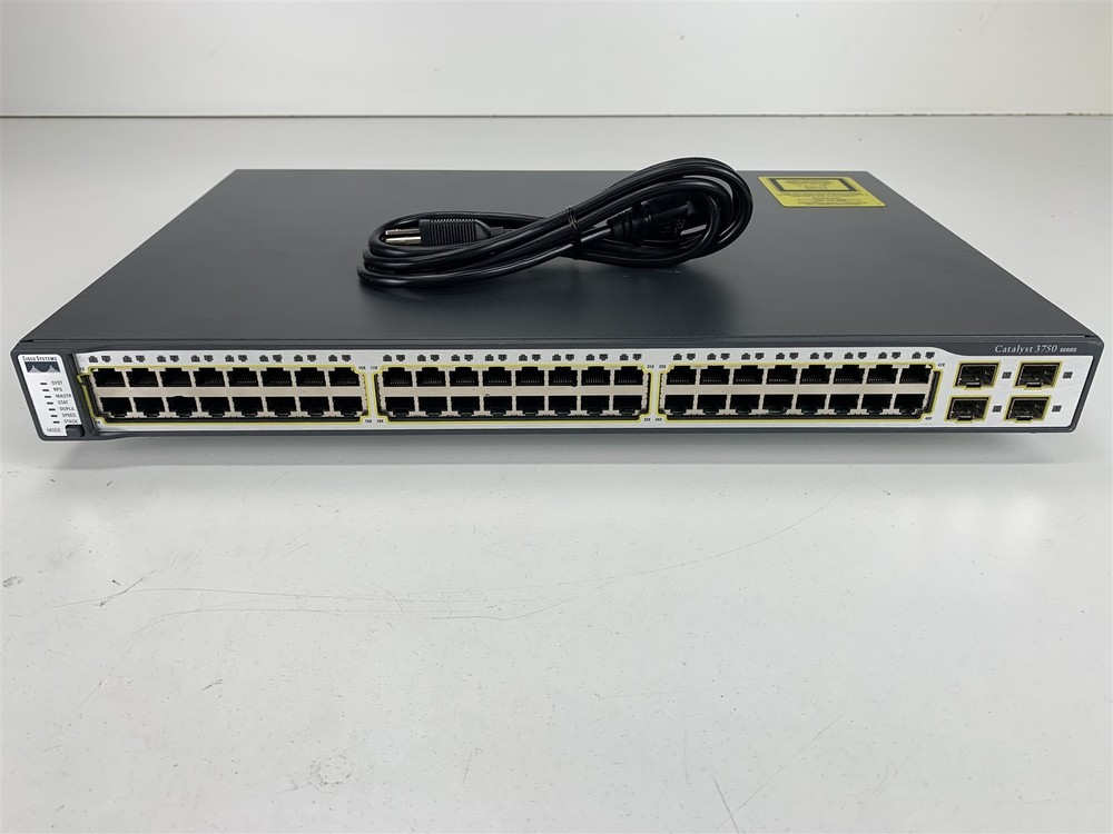 Cisco Catalyst (WS-C3750-48TS-E) 48-Port Rack Mountable Switch Managed Stackable