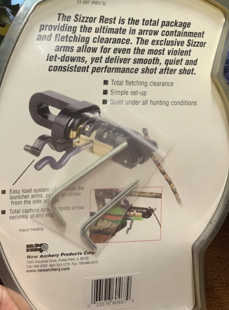 NAP Quiktune Sizzor, Arrow Rest, Left Hand