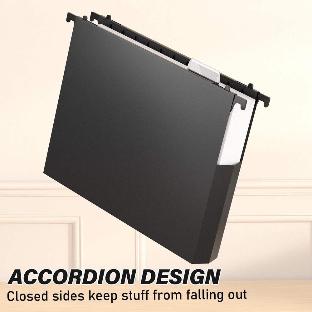 Plastic Hanging File Folder Letter Size,Heavy Duty 2" Expandable File Folder ...