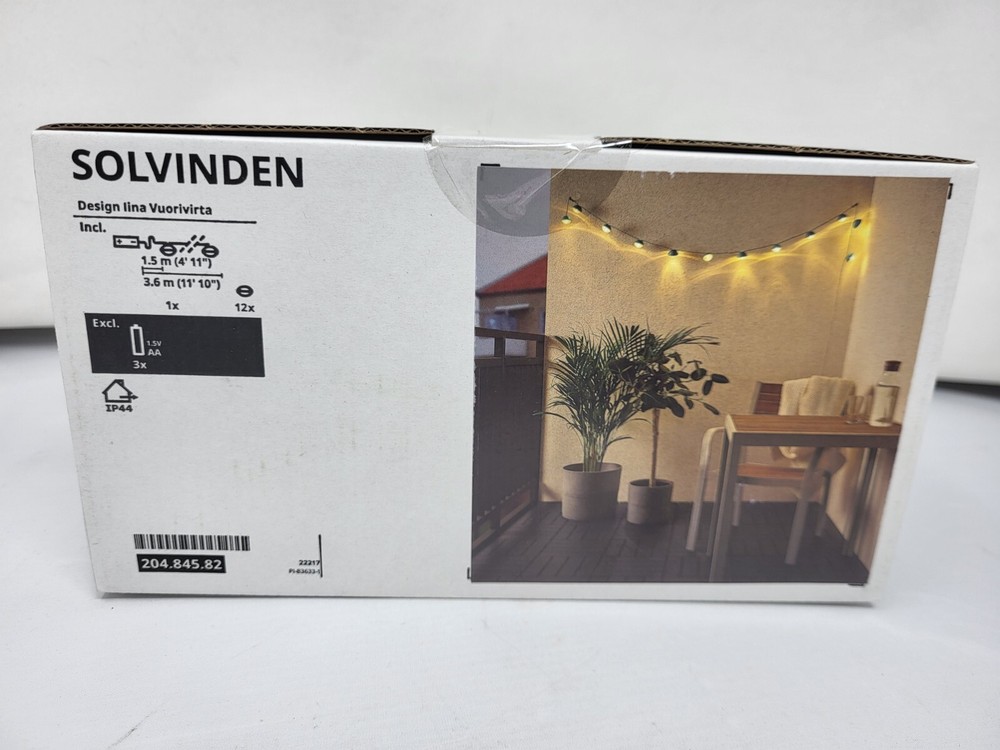Ikea Solvinden LED Outdoor String Light with 12 Lights 204.845.82