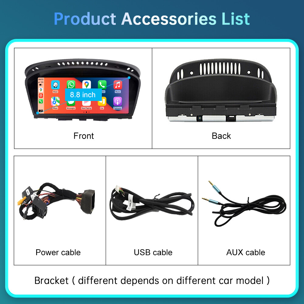 For BMW CIC 3 5 Series E90 E91 E92 E93 E60 E61 Wireless CarPlay Car Touch Screen