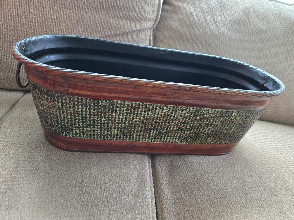 Metal Planter 17" x 7" Two Handles