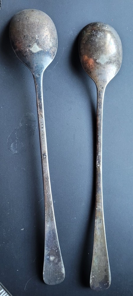 2 Vintage used tea spoons E.B Adams co. Tea time spoons