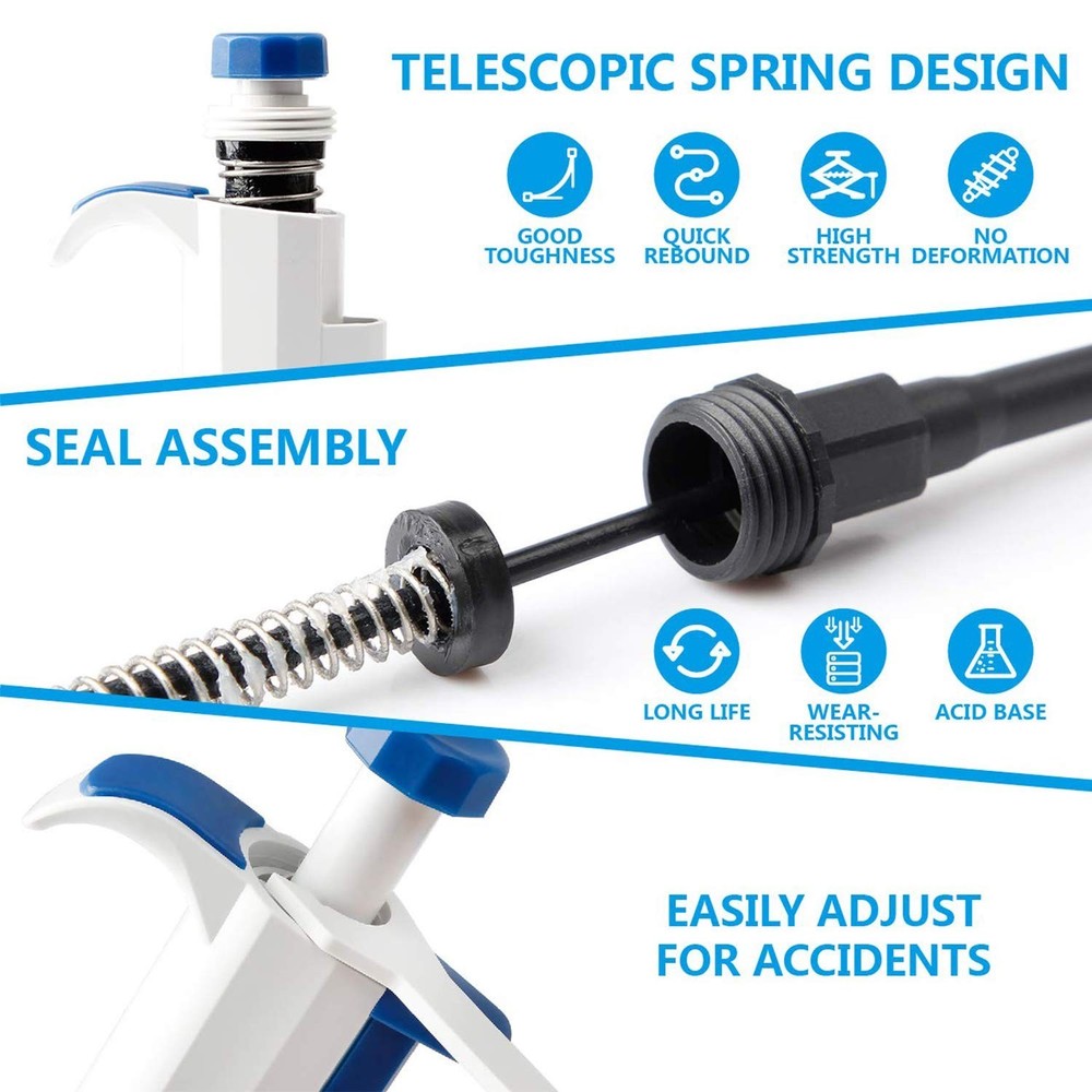 FOUR E'S Scientific 1-10mL Pipette Adjustable Micropipette Lab