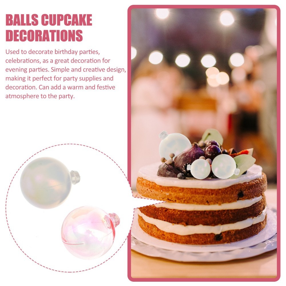 18 Pcs Cake Decorations Decorative Balls Cupcake Toppers Mini Decorating Bubble