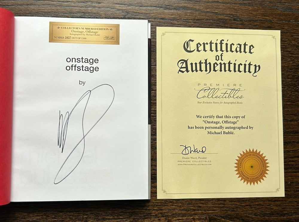 Signed Michael Buble Book Onstage Offstage Autographed