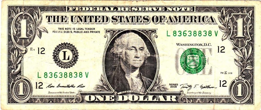 $1 2009 Fancy Serial L83638838V