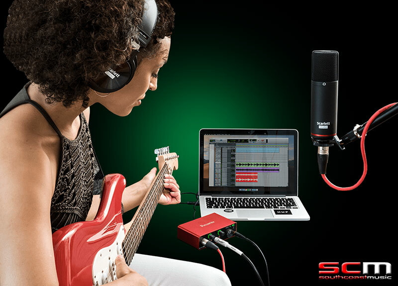 USB Audio Interface 3rd Gen Focusrite Scarlett Solo Studio Mic Headphones Cables
