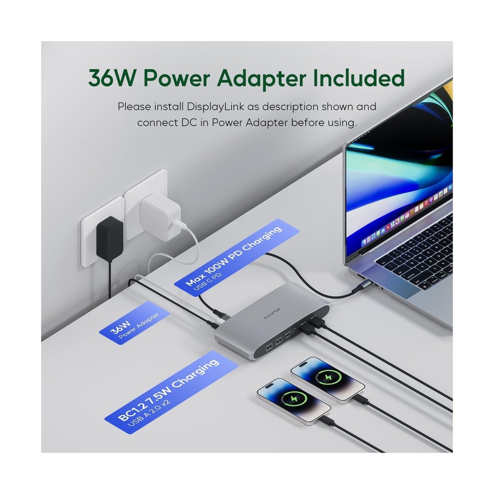 Displaylink Docking Station, Triple Display DisplayLink Dock for MacBook M1/M...