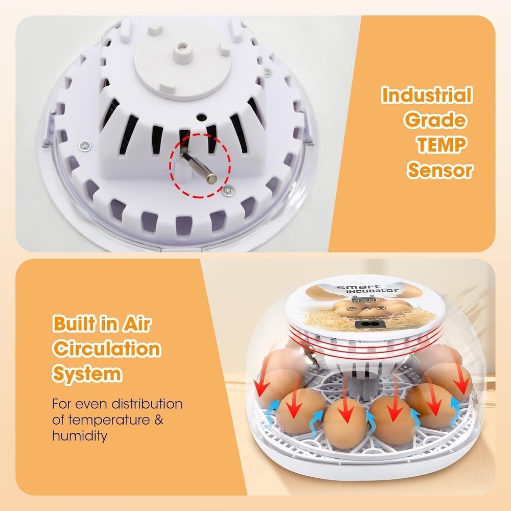 Egg Incubator with Automatic Egg Turning Control, Incubators for Hatching Egg...