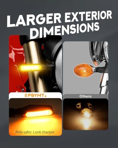 Flowing LED Motorcycle Turn Signals 1V Super Bright Universal Sequential 2pc