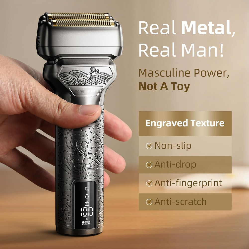 Electric Razor Pop-Up Trimmer LED Gray