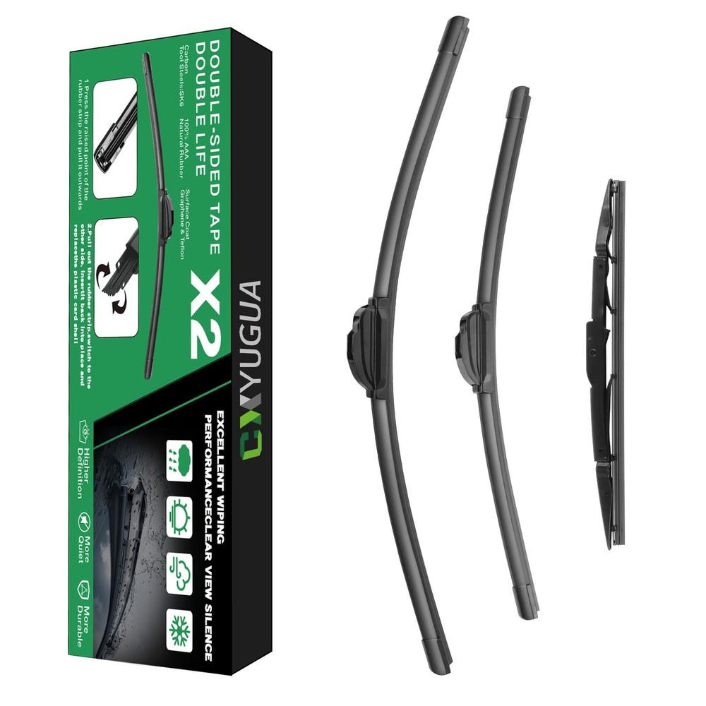 Double Sided Rubber Strips windshield wipers, Replace for 2008-2019 Highlande...