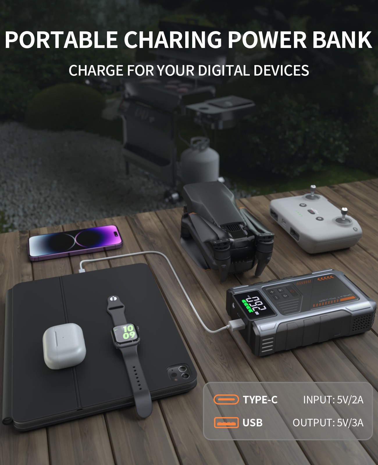 Geeneu Car Jump Starter with Air compressor 6000A ortable 12V Car BatteryBooster