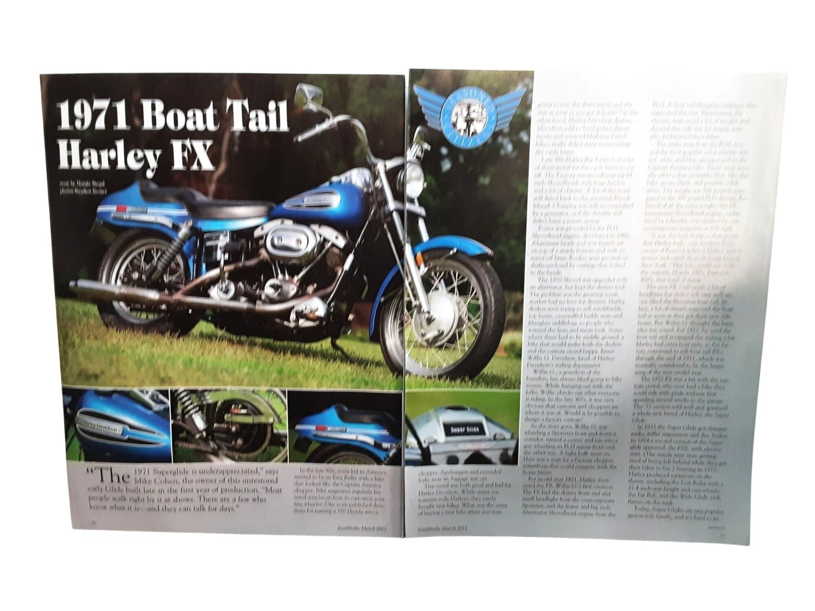 2012 1971 Harley Davidson Boat Tail FX Vintage Motorcycle Article 4 Page