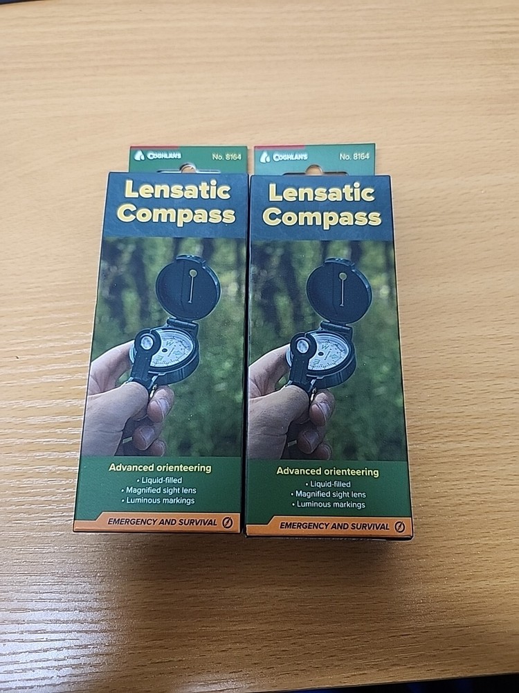 (2) Coghlan's 8164 Lensatic Compass, Liquid Filled