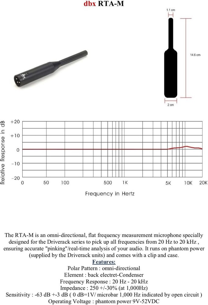 DBX DriveRack PA2 Loudspeaker Management Processor + RTA-M Omni-Direction MIC.
