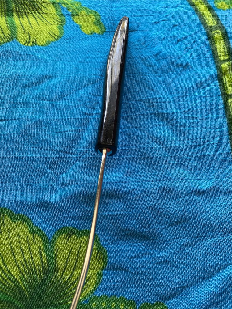 EKCO SLOTTED SPOON Chromium Plated 12" Spoon Black Plastic Handle
