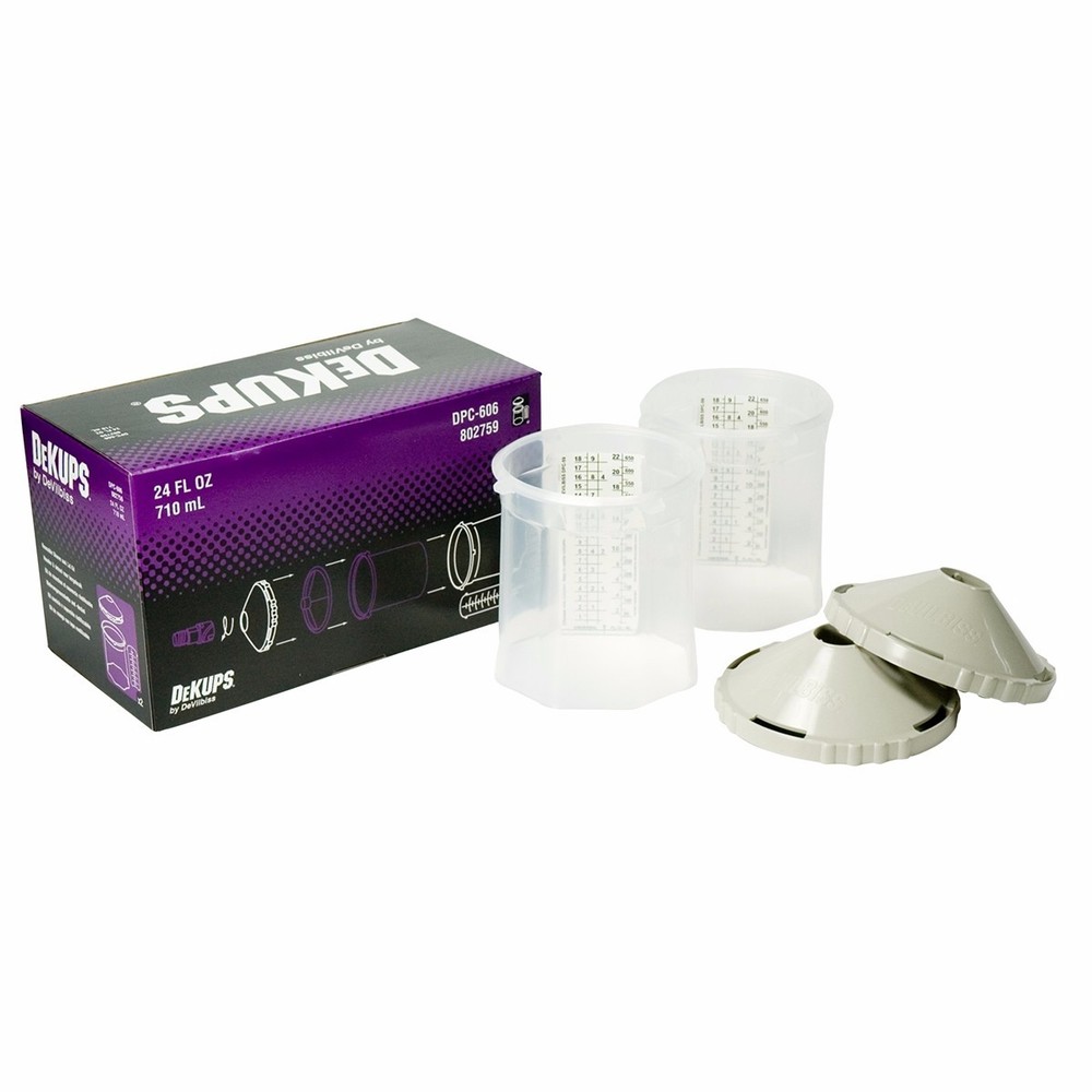 DeKups Reusable Paint Spray Gun Cup Frame and Lid -24 oz. DEVDPC-606
