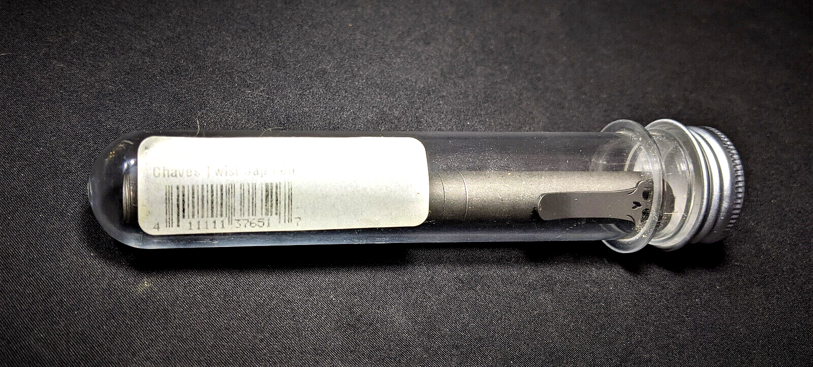 Chaves Grey Titanium Clip Pen With Screw Cap Schmidt Easy Flow Black Ink