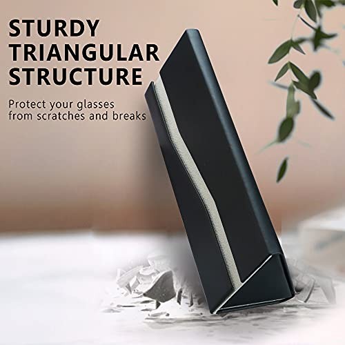 2 Pack Eyeglass Case Hard Shell with Foldable Design, Zdqtdh_black(2 Pack)