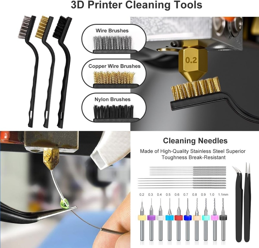 3D Printer Tool Kit with Case Deburring Nozzle Cleaning Cutter Wrench Set