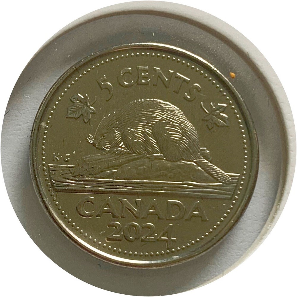 Canada 2024 King Charles III  5 Cent  From First  Strike Roll BU