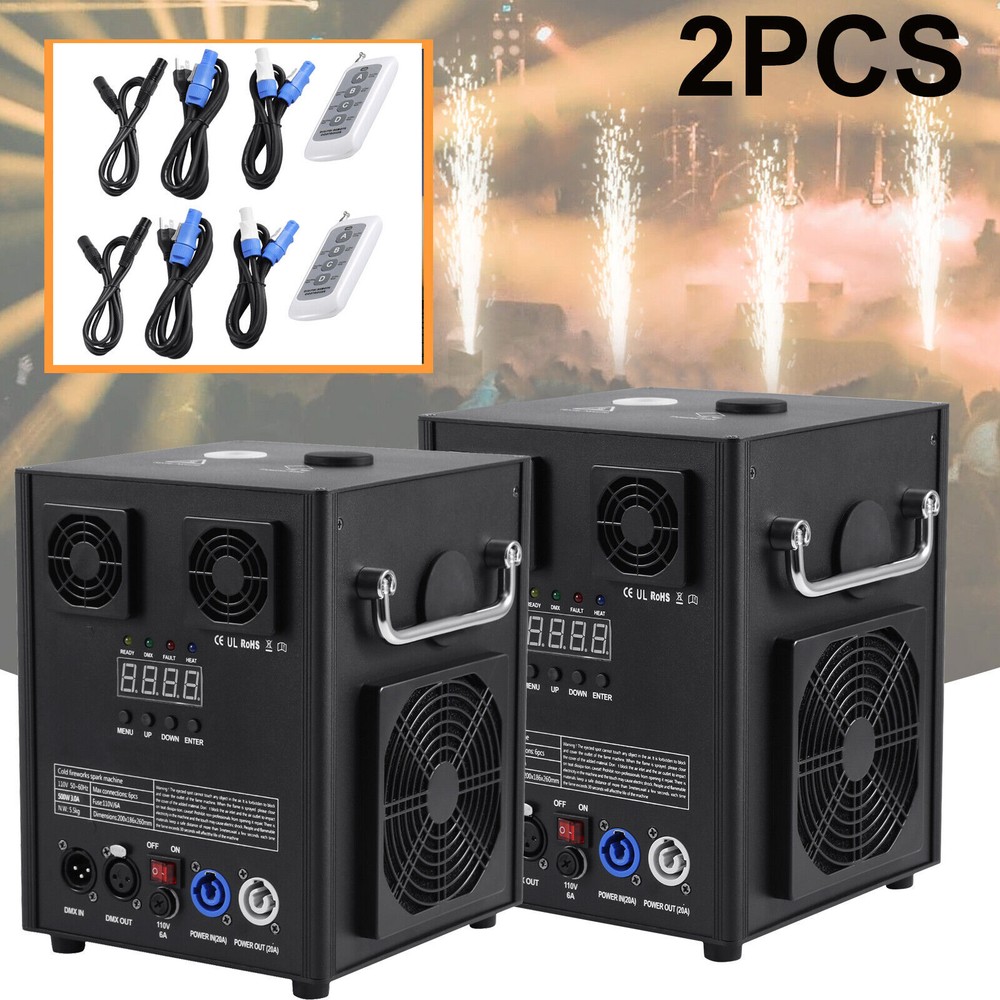 2PCS 700W Cold Spark Machine DMX Firework Machine 5-16ft Wedding DJ Show Light