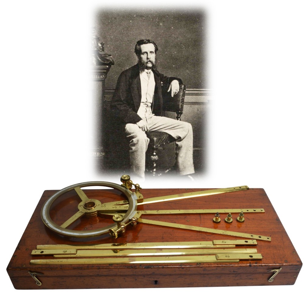 Antique Compass Station Pointer, Navigation Tool, London, Naval, Victorian 1890s