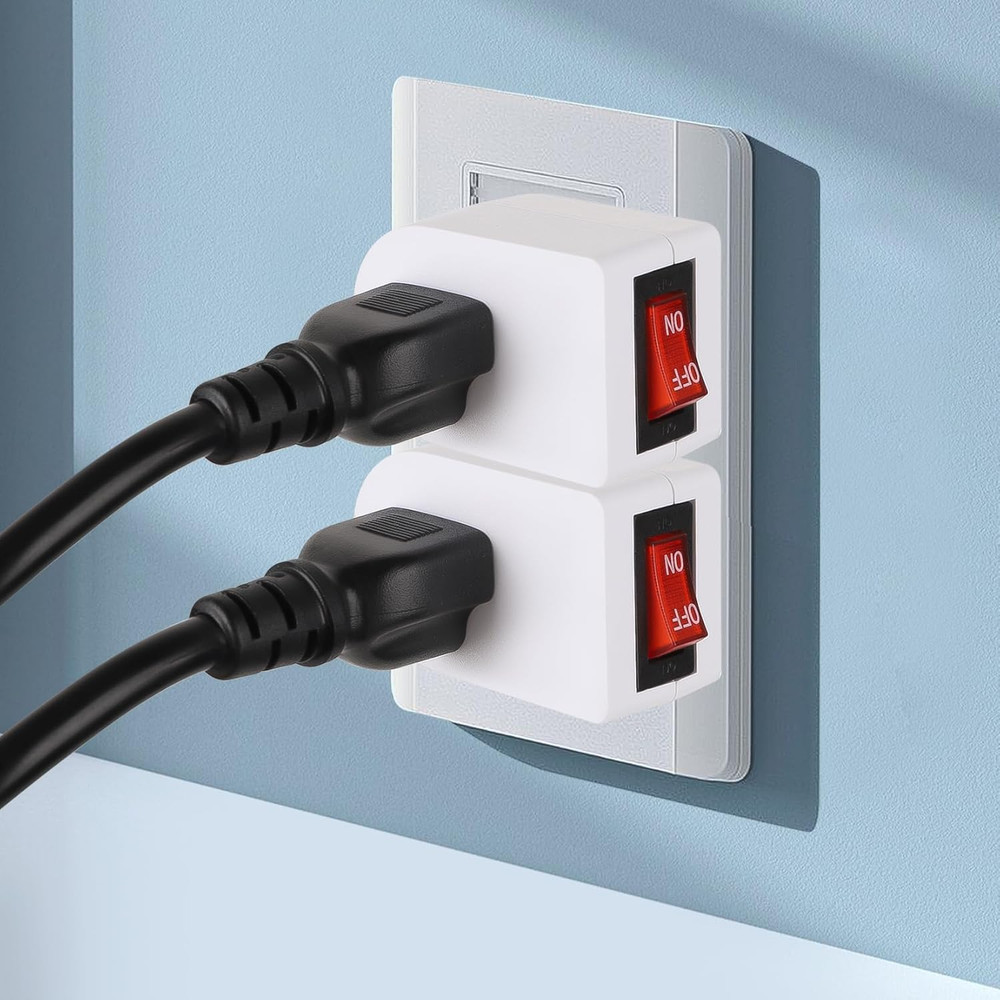Grounded Outlet with On/Off Switch (6 Pack), Single Power Adapter Outlet Switch