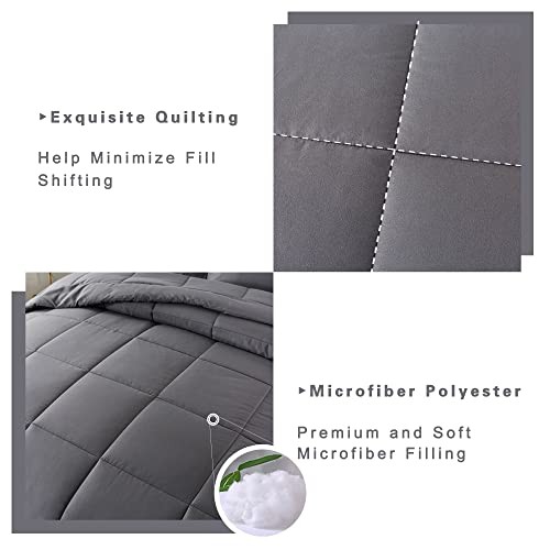Size Comforter Sets -All Season Bedding Comforters Sets with 2 Full Grey