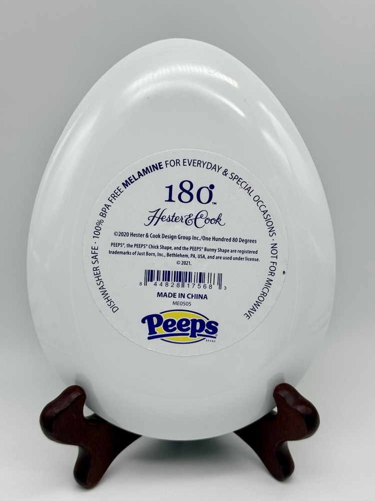 Peeps Easter Egg Shaped Plates Melamine Set of 4